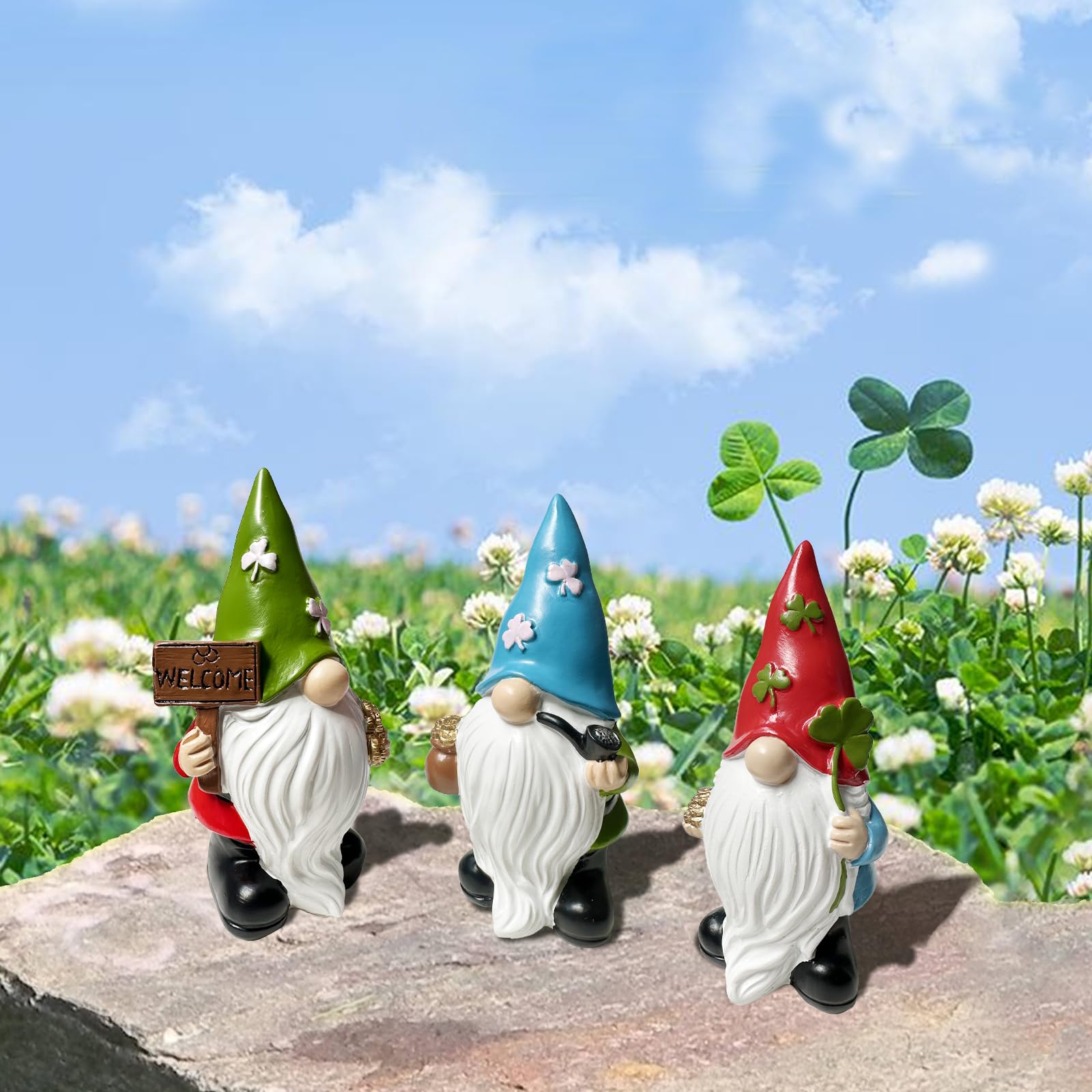 Amazon.com: TIANCENTRAL H Garden Gnomes with Holding Welcome Sign